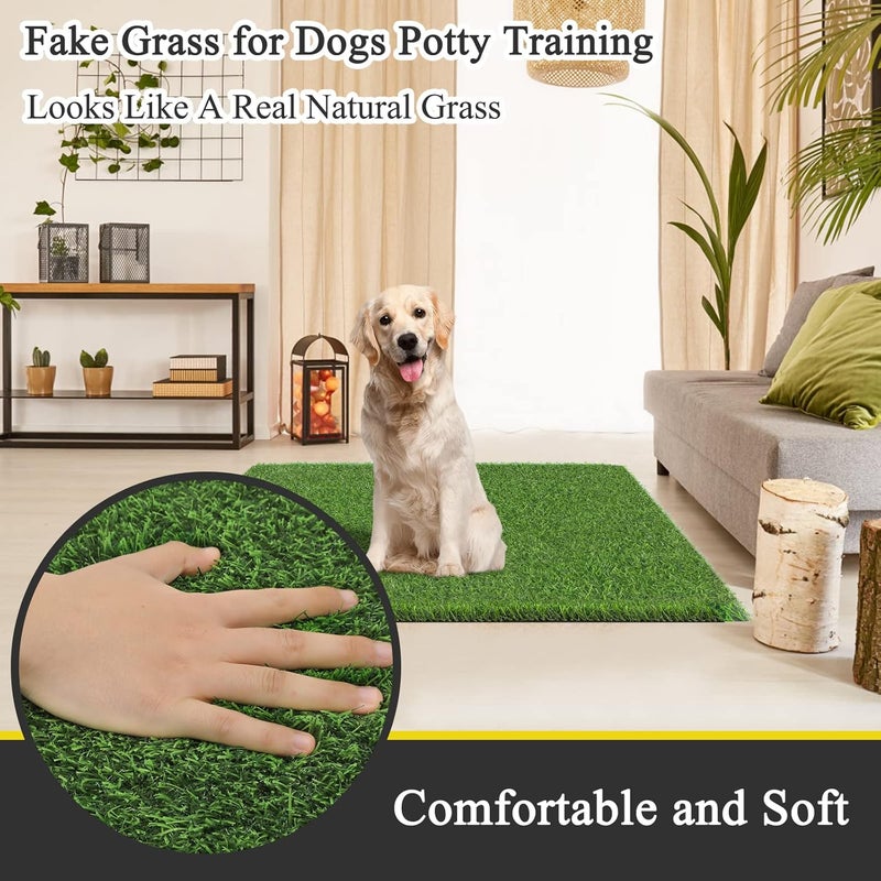 Bsmathom Artificial Grass Rug Indoor Outdoor Rug, Professional Dog Potty Training Rug, Fake Grass Rug Synthetic Grass Mat Door Mats with Drainage Holes for Balcony Patio Garden (39.3 x 31.5Inch) - Image 4